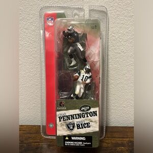 McFarlane 2004 NFL Chad Pennington Jerry Rice 3” Figure 2 Pack JETS RAIDERS